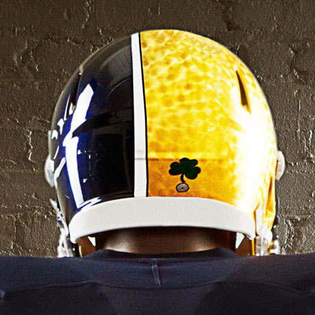 Notre Dame Uniform Chicago Helmet Back